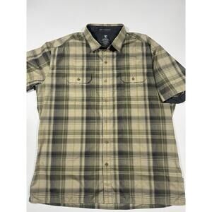 KÜHL Plaid Short Sleeve Button Up Shirt Mens XL Born in the Mountains